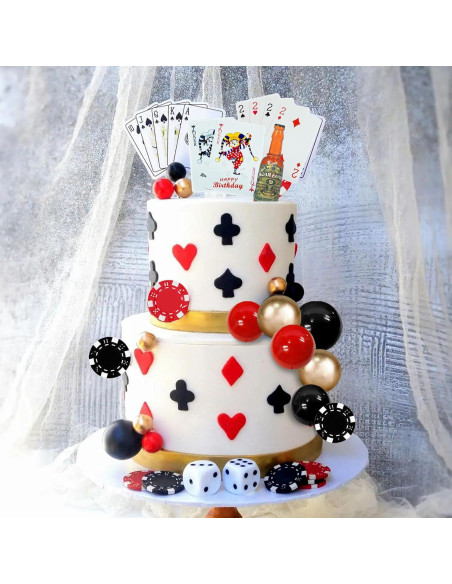 35 PCS Decoraciones para Pasteles Casino DRWATE - Fichas y Dados