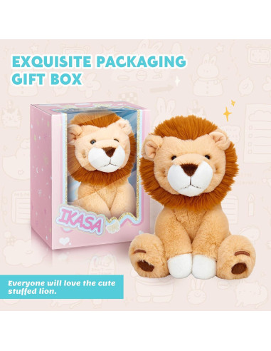 Peluches de León IKASA 25 cm Suaves y Lindos para Niños