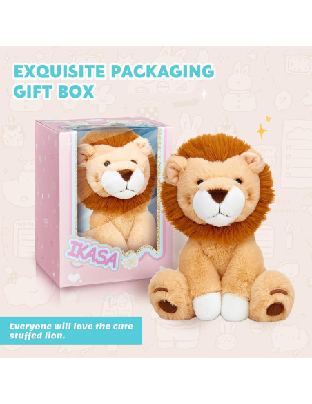 Peluches de León IKASA 25 cm Suaves y Lindos para Niños