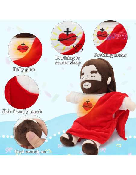 Peluche de Jesús Yelakey 35 cm que Respira Rojo