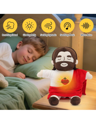 Peluche de Jesús Yelakey 35 cm que Respira Rojo