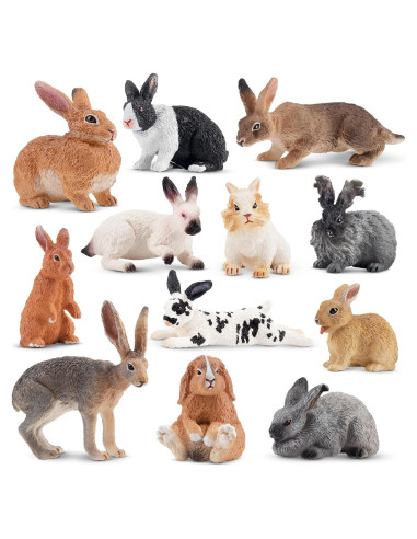 Conjunto 12 Figuras de Conejos de Pascua TOYMANY - Juguetes Educativos