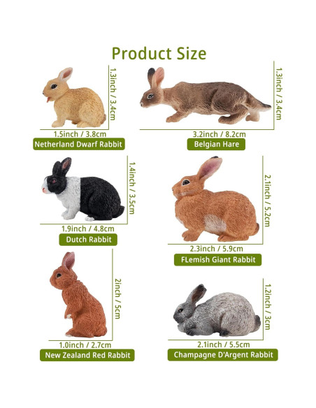Conjunto 12 Figuras de Conejos de Pascua TOYMANY - Juguetes Educativos