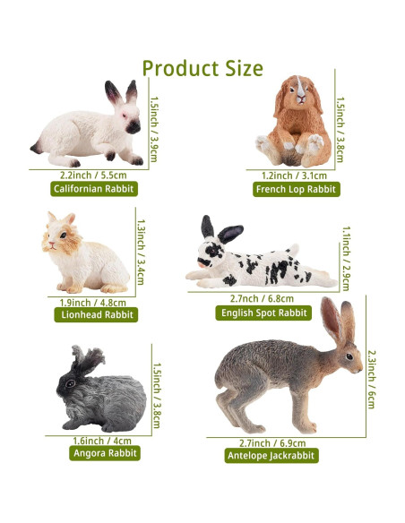 Conjunto 12 Figuras de Conejos de Pascua TOYMANY - Juguetes Educativos