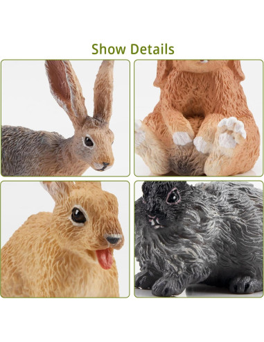 Conjunto 12 Figuras de Conejos de Pascua TOYMANY - Juguetes Educativos