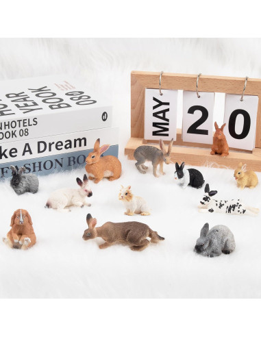 Conjunto 12 Figuras de Conejos de Pascua TOYMANY - Juguetes Educativos