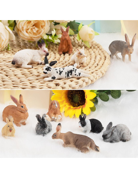 Conjunto 12 Figuras de Conejos de Pascua TOYMANY - Juguetes Educativos