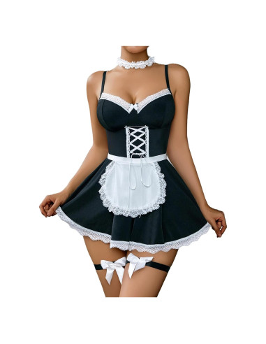 Avidlove Lencería Sexy Mujer Disfraz de Sirvienta Halloween 5p