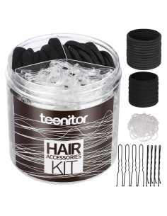 Kit de Accesorios para el Cabello Teenitor - 500 Bandas y Horquillas