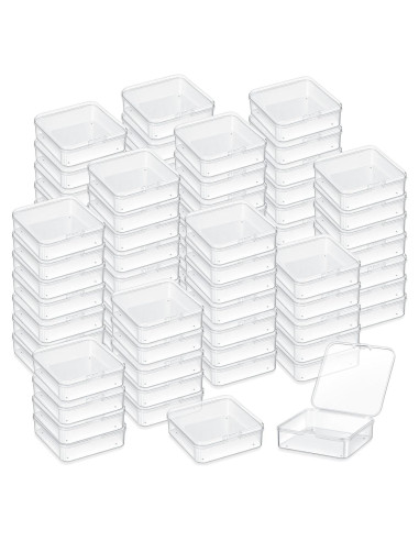 100 Contenedores de Almacenamiento Menkxi 7.1x7.1x2.5cm Plástico