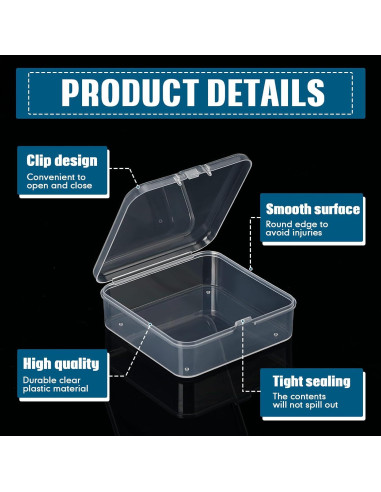 100 Contenedores de Almacenamiento Menkxi 7.1x7.1x2.5cm Plástico