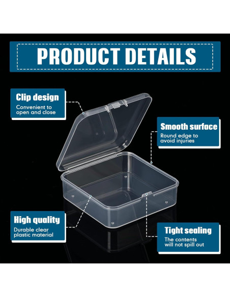 100 Contenedores de Almacenamiento Menkxi 7.1x7.1x2.5cm Plástico