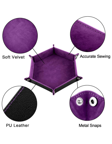 Bandeja de Dados Hexagonal SIQUK 8 Piezas Plegable 22cm