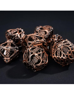 Conjunto de Dados de Metal Cusdie 7 Piezas Cobre Antiguo 2