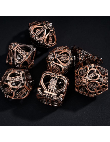 Conjunto de Dados de Metal Cusdie 7 Piezas Cobre Antiguo