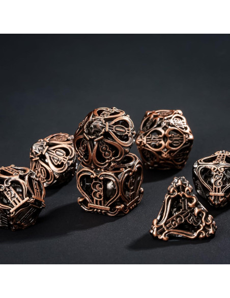 Conjunto de Dados de Metal Cusdie 7 Piezas Cobre Antiguo