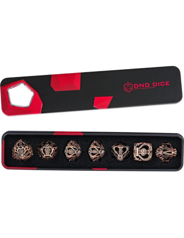Conjunto de Dados de Metal Cusdie 7 Piezas Cobre Antiguo