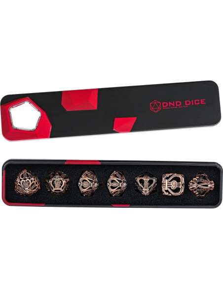 Conjunto de Dados de Metal Cusdie 7 Piezas Cobre Antiguo