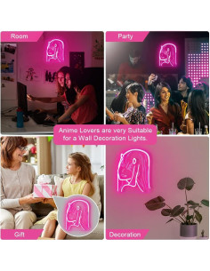 Luz de Neón COLORNEON Zero Two 40x33 cm Regulable Rosa 2