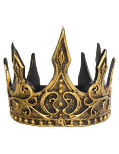Corona Real Ajustable Oro para Disfraz de Rey Adulto
