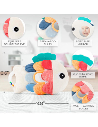Juguete Sensorial Suave ZICOTOs Pez para Bebés 0-12 Meses