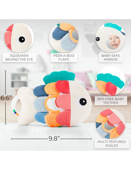 Juguete Sensorial Suave ZICOTOs Pez para Bebés 0-12 Meses