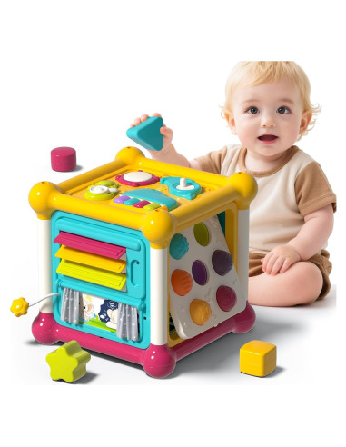 Cubo de Actividades Montessori PANITU 6 en 1 para Bebés