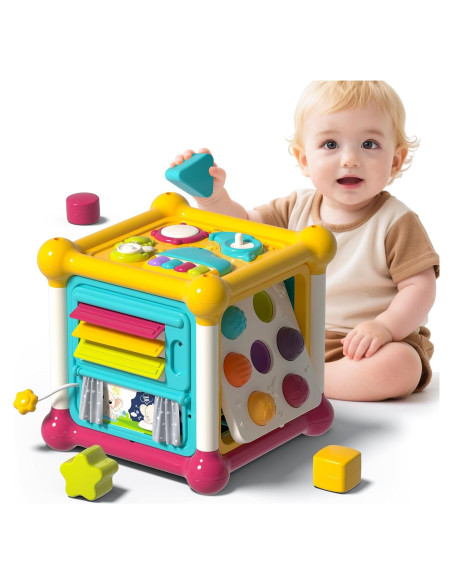 Cubo de Actividades Montessori PANITU 6 en 1 para Bebés