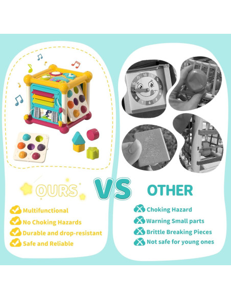 Cubo de Actividades Montessori PANITU 6 en 1 para Bebés