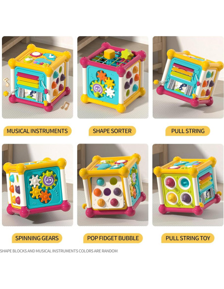 Cubo de Actividades Montessori PANITU 6 en 1 para Bebés