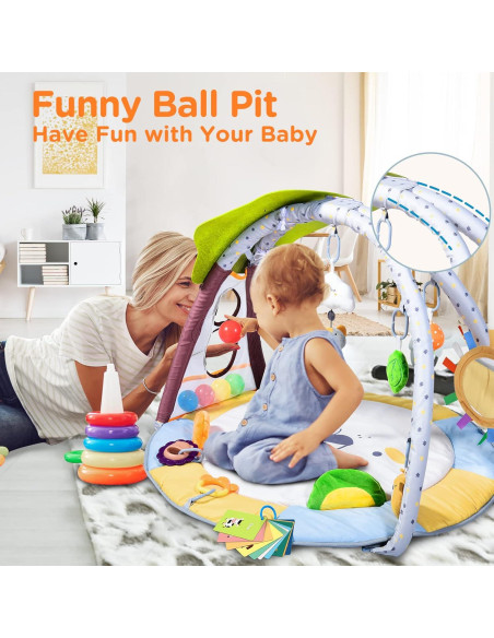 Alfombra de Juego para Bebés Lupantte Verde 9 Juguetes 1,31 kg