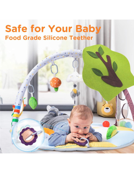 Alfombra de Juego para Bebés Lupantte Verde 9 Juguetes 1,31 kg