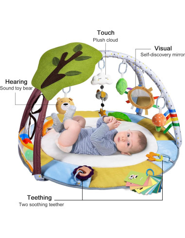 Alfombra de Juego para Bebés Lupantte Verde 9 Juguetes 1,31 kg