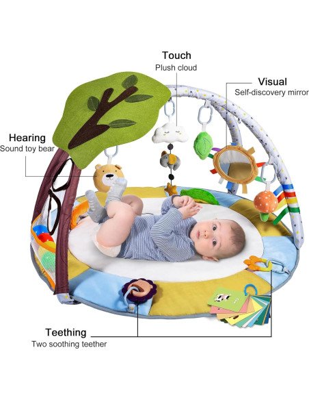 Alfombra de Juego para Bebés Lupantte Verde 9 Juguetes 1,31 kg