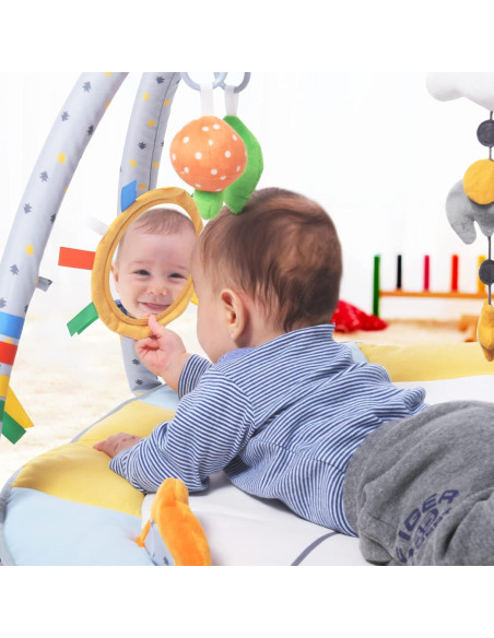 Alfombra de Juego para Bebés Lupantte Verde 9 Juguetes 1,31 kg