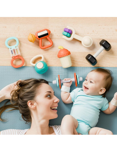 Conjunto de Sonajeros iPlay, iLearn 7PCS para Bebés
