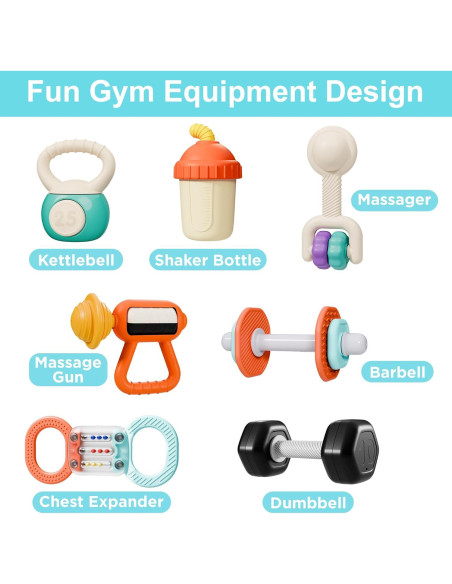 Conjunto de Sonajeros iPlay, iLearn 7PCS para Bebés