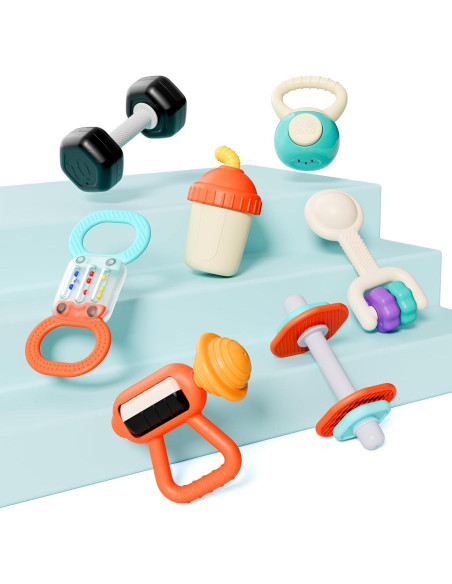 Conjunto de Sonajeros iPlay, iLearn 7PCS para Bebés