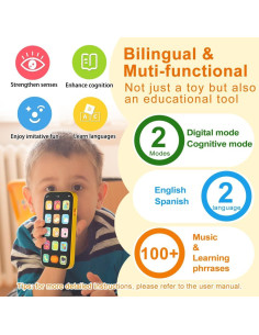Teléfono Bilingüe para Bebés KALUYA Naranja 6-12 Meses 2