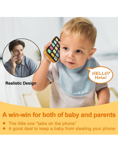 Teléfono Bilingüe para Bebés KALUYA Naranja 6-12 Meses