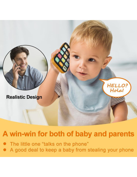 Teléfono Bilingüe para Bebés KALUYA Naranja 6-12 Meses