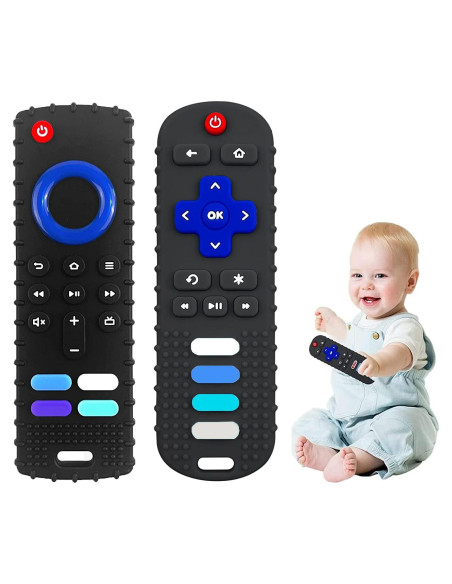 Mordedor de Silicona Control Remoto Libre de BPA Negro