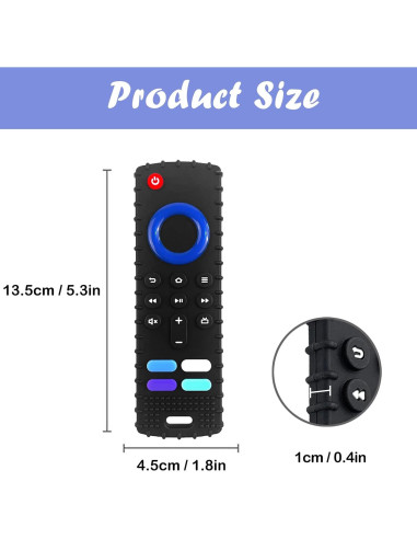 Mordedor de Silicona Control Remoto Libre de BPA Negro