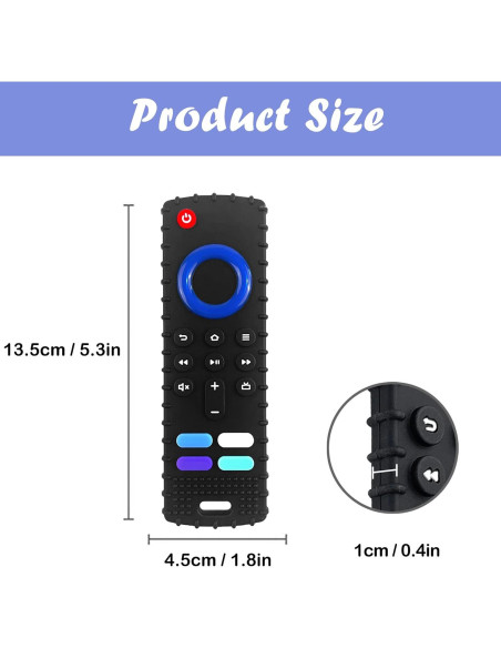 Mordedor de Silicona Control Remoto Libre de BPA Negro