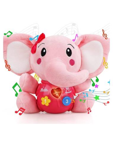 Juguete Musical Elefante de Peluche Rosa STEAM Life 0-6 Meses