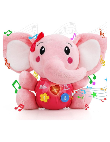 Juguete Musical Elefante de Peluche Rosa STEAM Life 0-6 Meses
