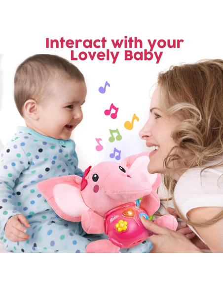 Juguete Musical Elefante de Peluche Rosa STEAM Life 0-6 Meses