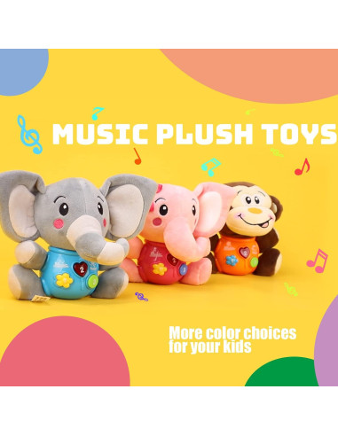 Juguete Musical Elefante de Peluche Rosa STEAM Life 0-6 Meses