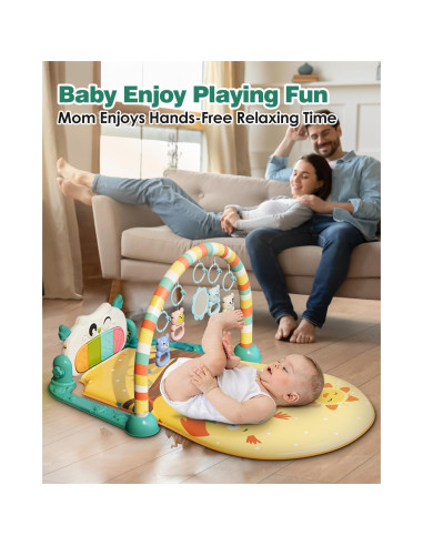 Alfombra de Juego para Bebés Dearlomum con Piano Amarillo