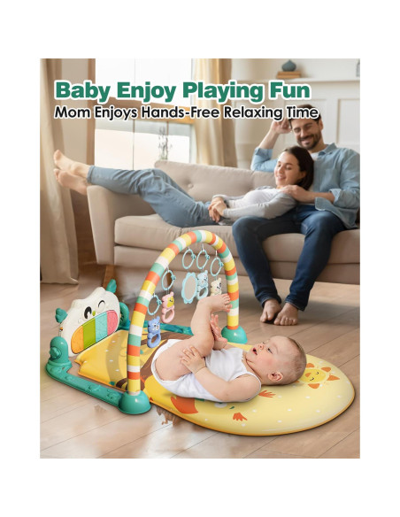 Alfombra de Juego para Bebés Dearlomum con Piano Amarillo